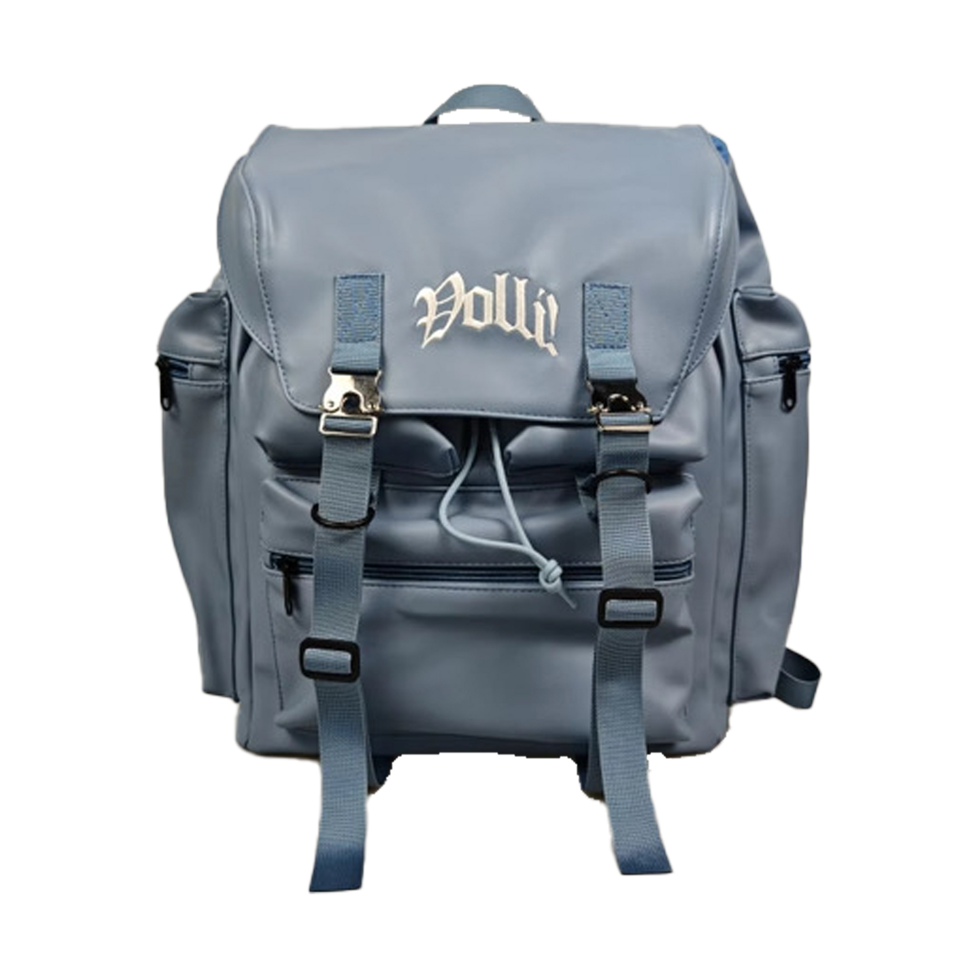 MIST BLUE LEATHER CARGO BACKPACK