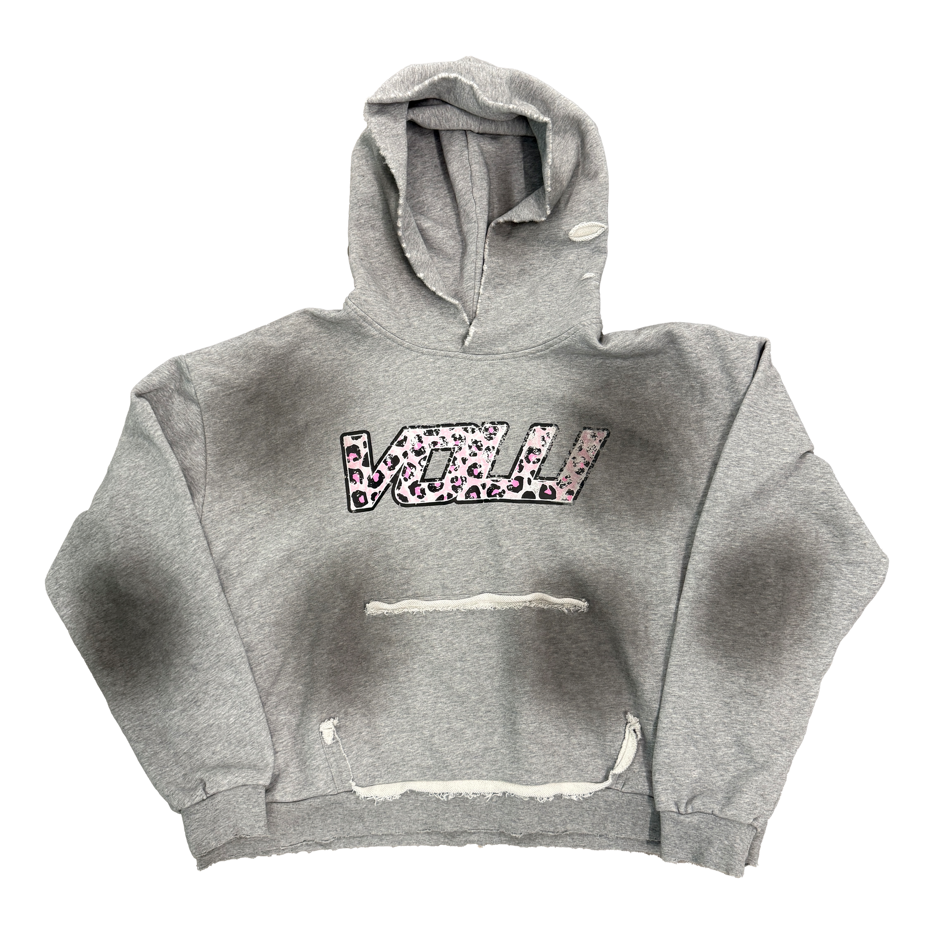 PINK LEOPARD "MISSING POCKET" HOODIE