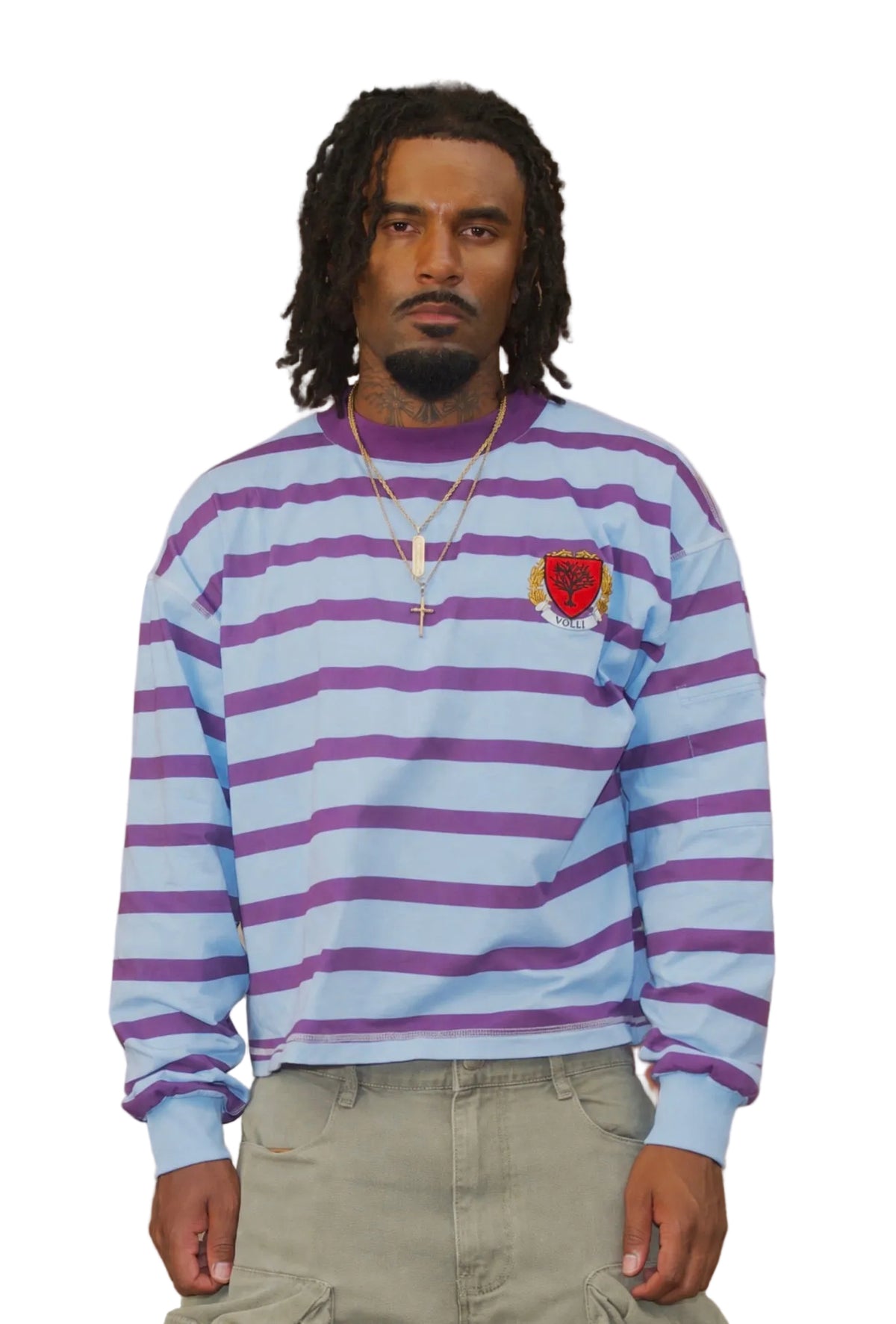 BLUEBERRY STRIPED LS