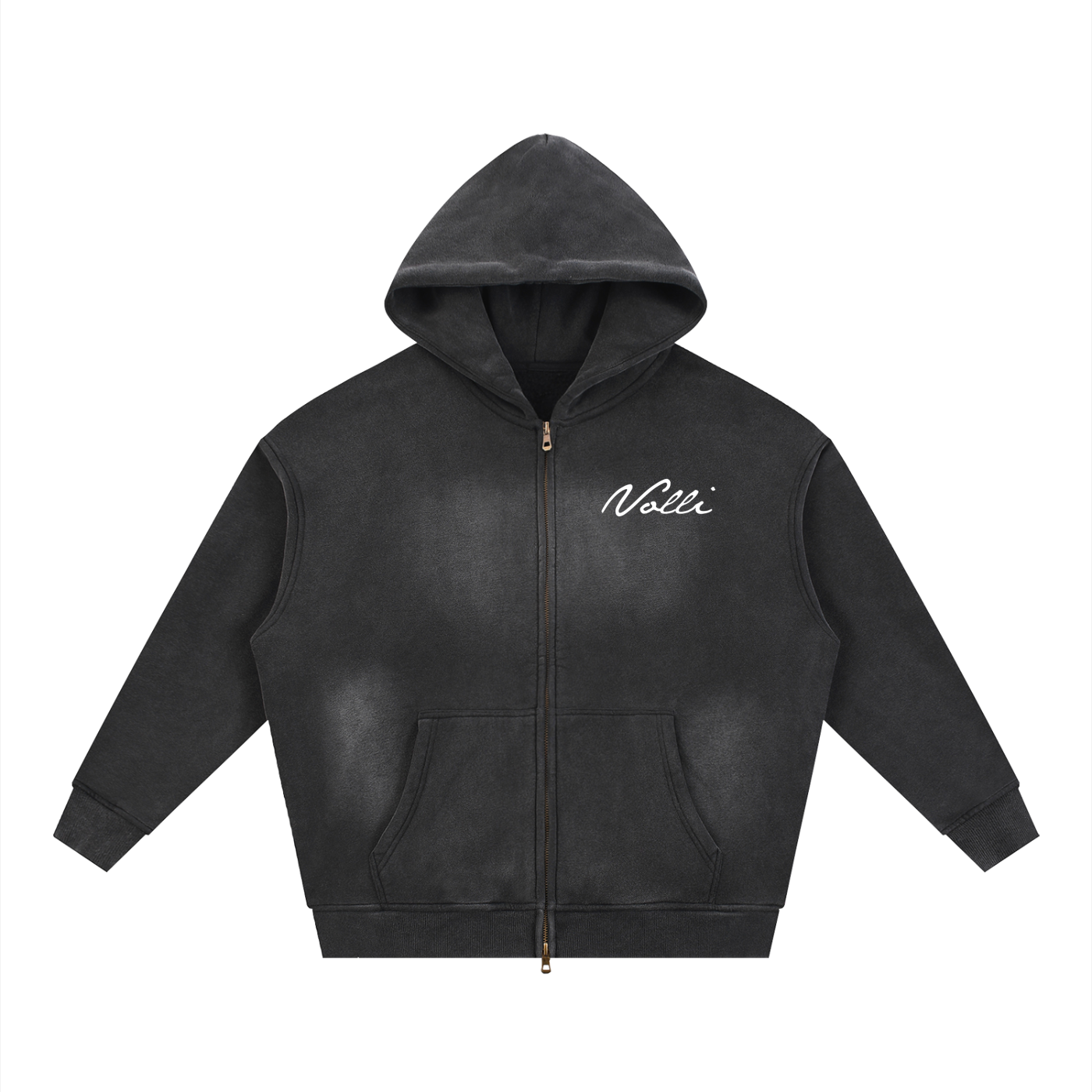 BLACK "SCRIPT" ZIP-UP