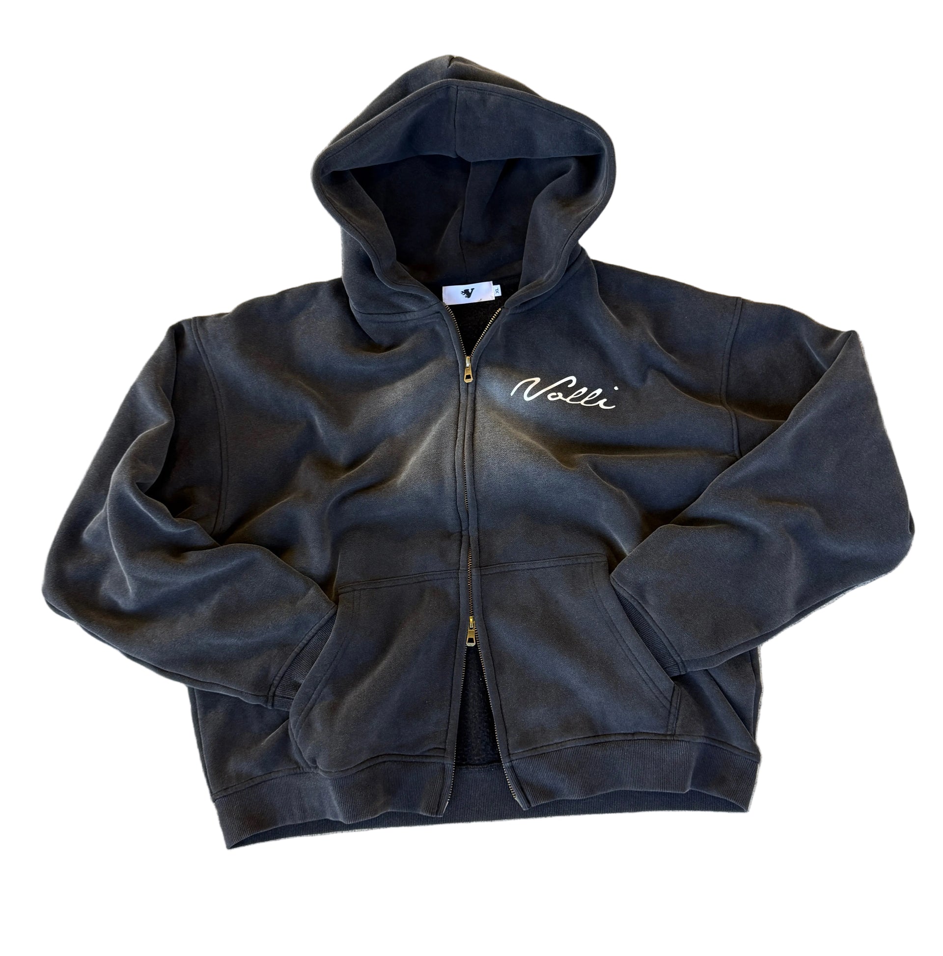 BLACK "SCRIPT" ZIP-UP