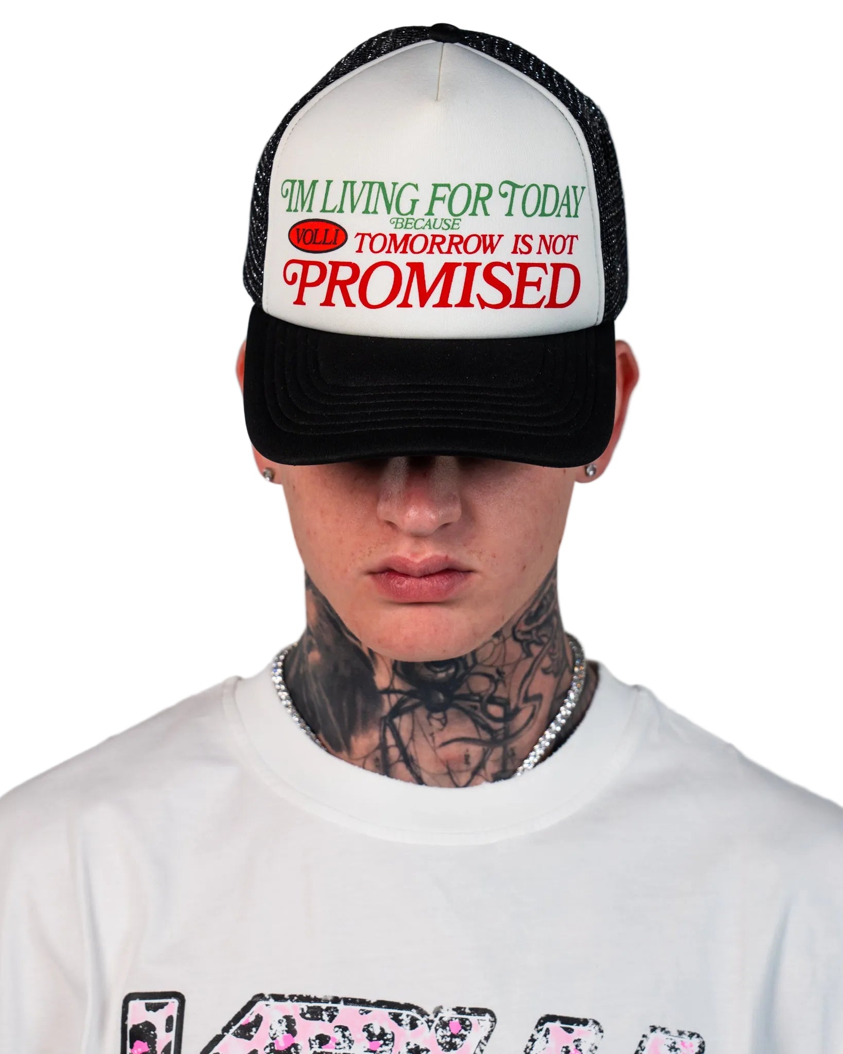 BLACK “LIVE FOR TODAY” TRUCKER