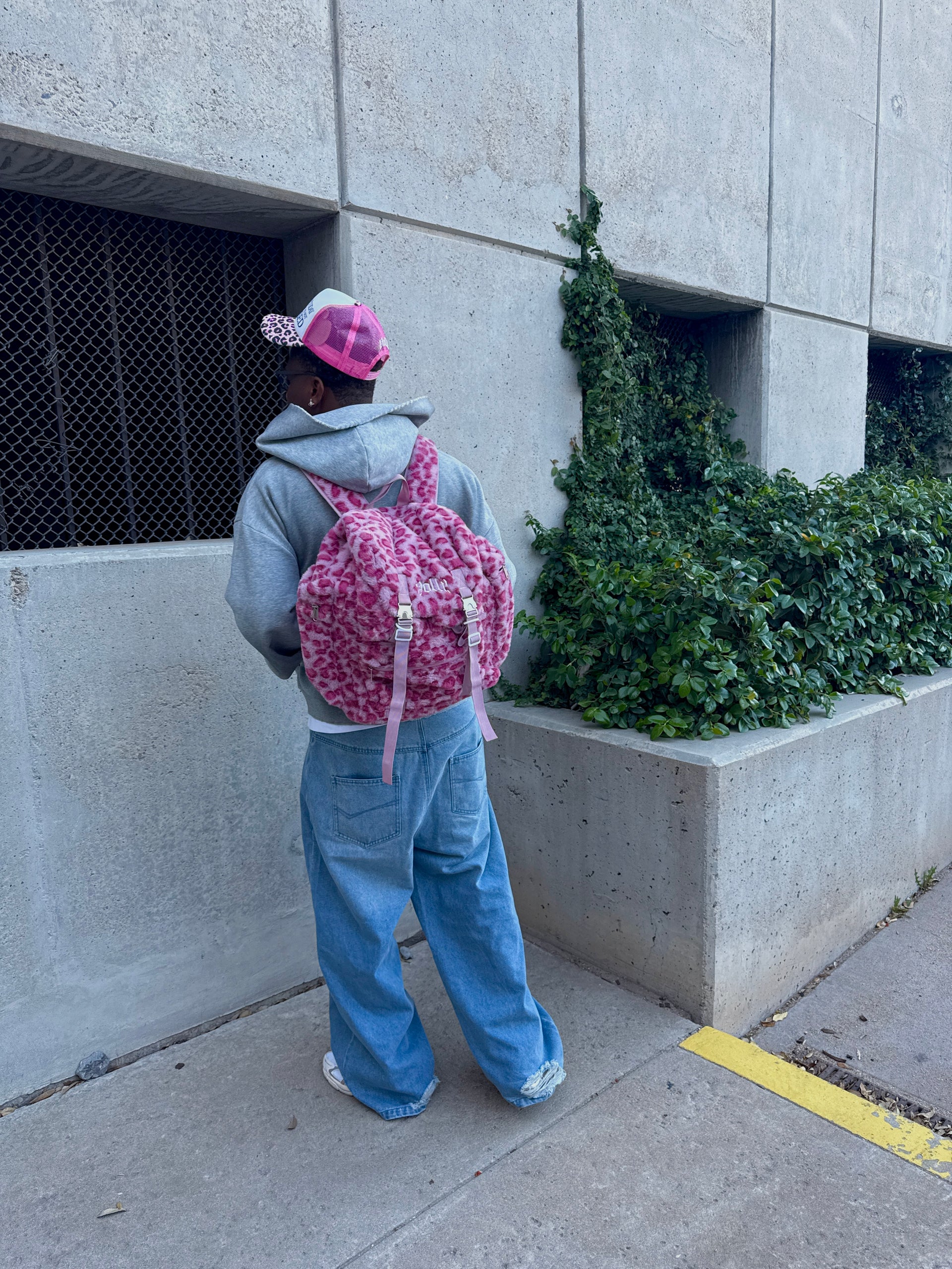 PINK LEOPARD CARGO BACKPACK